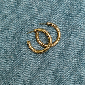 Michelle McDowell | Cameron Gold Shiny Earrings-K. Ellis Boutique