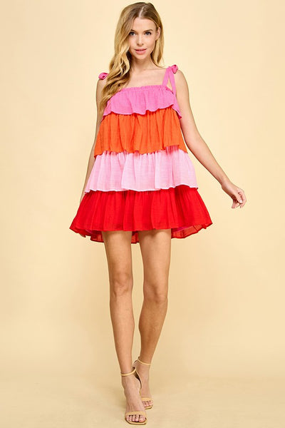 Color Block Dress - Barbie Pink-K. Ellis Boutique