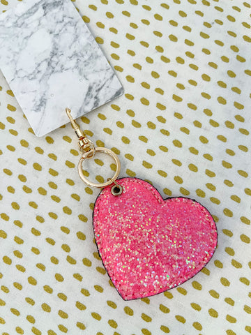 Glitter Heart Key Chain-K. Ellis Boutique