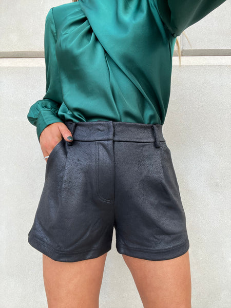 Faux Leather Shorts - Black-K. Ellis Boutique