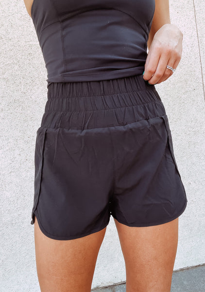 High Waist Active Shorts - Black-K. Ellis Boutique
