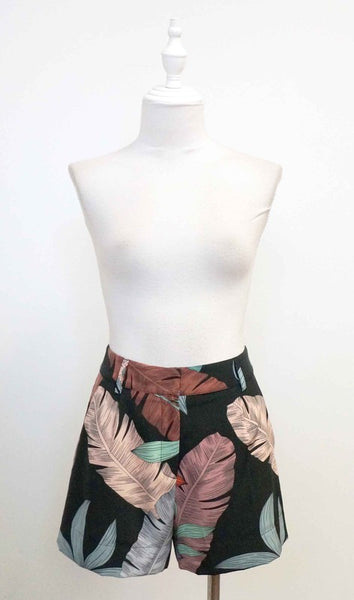 Floral High Waist Shorts - Black-K. Ellis Boutique
