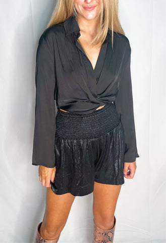 Collared Top - Black-K. Ellis Boutique