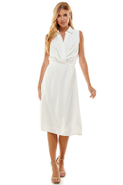 Collared Shirt Dress - White-Apparel & Accessories-K. Ellis Boutique