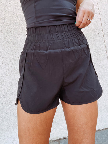 High Waist Active Shorts - Black-K. Ellis Boutique